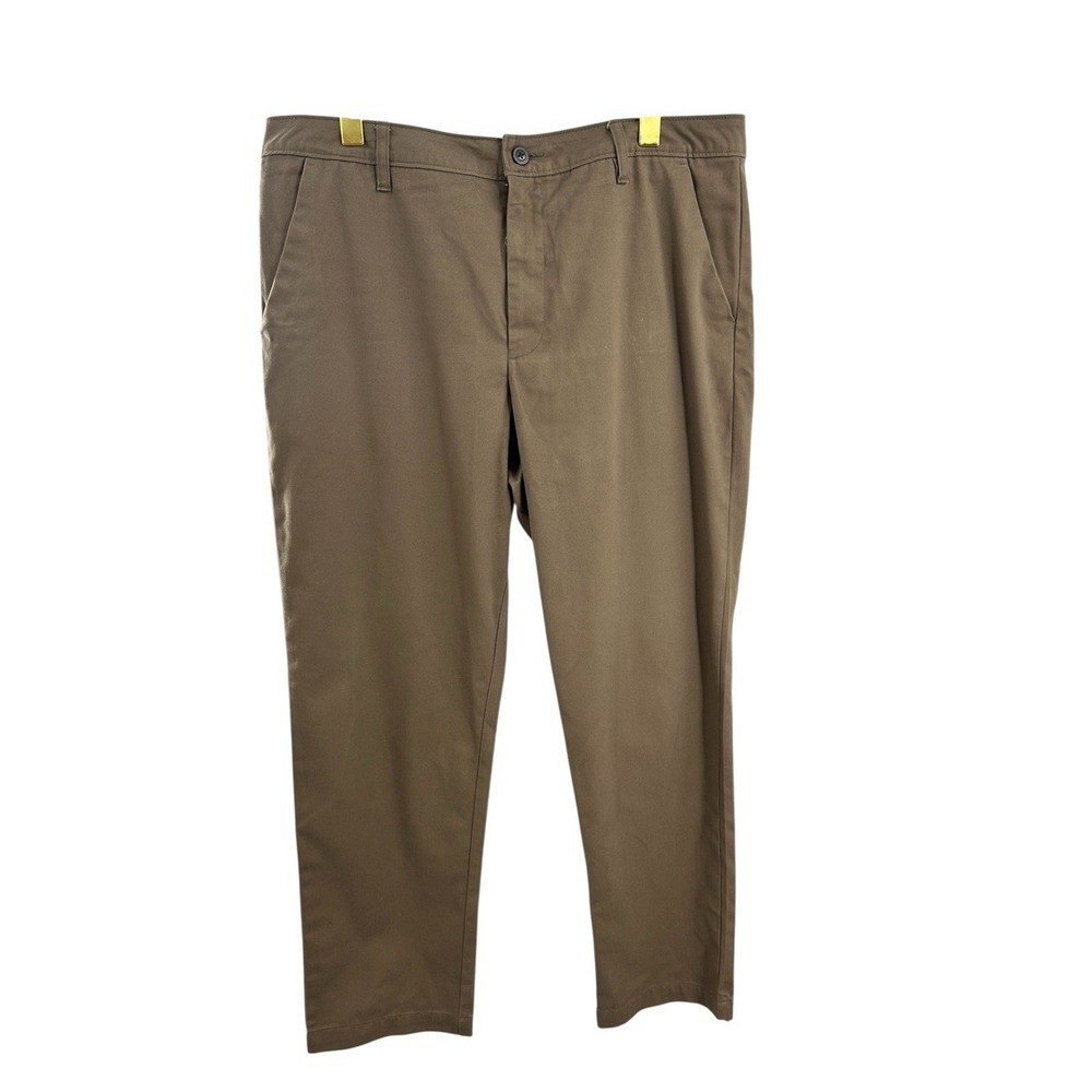 Magellan Outdoors Men's Dress Pants 36x30 Brown Flat Front Classic Fit Trousers